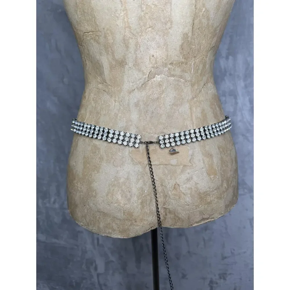 Vintage Rhinestone Belt Womens 28-38